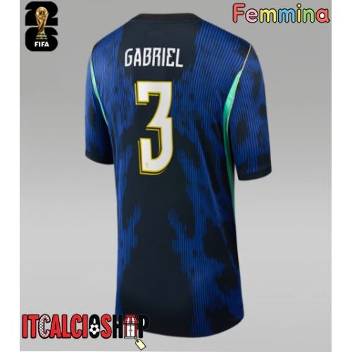 Brasile Gabriel Magalhaes #3 Seconda Maglia Femmina Mondiali 2026 Manica Corta